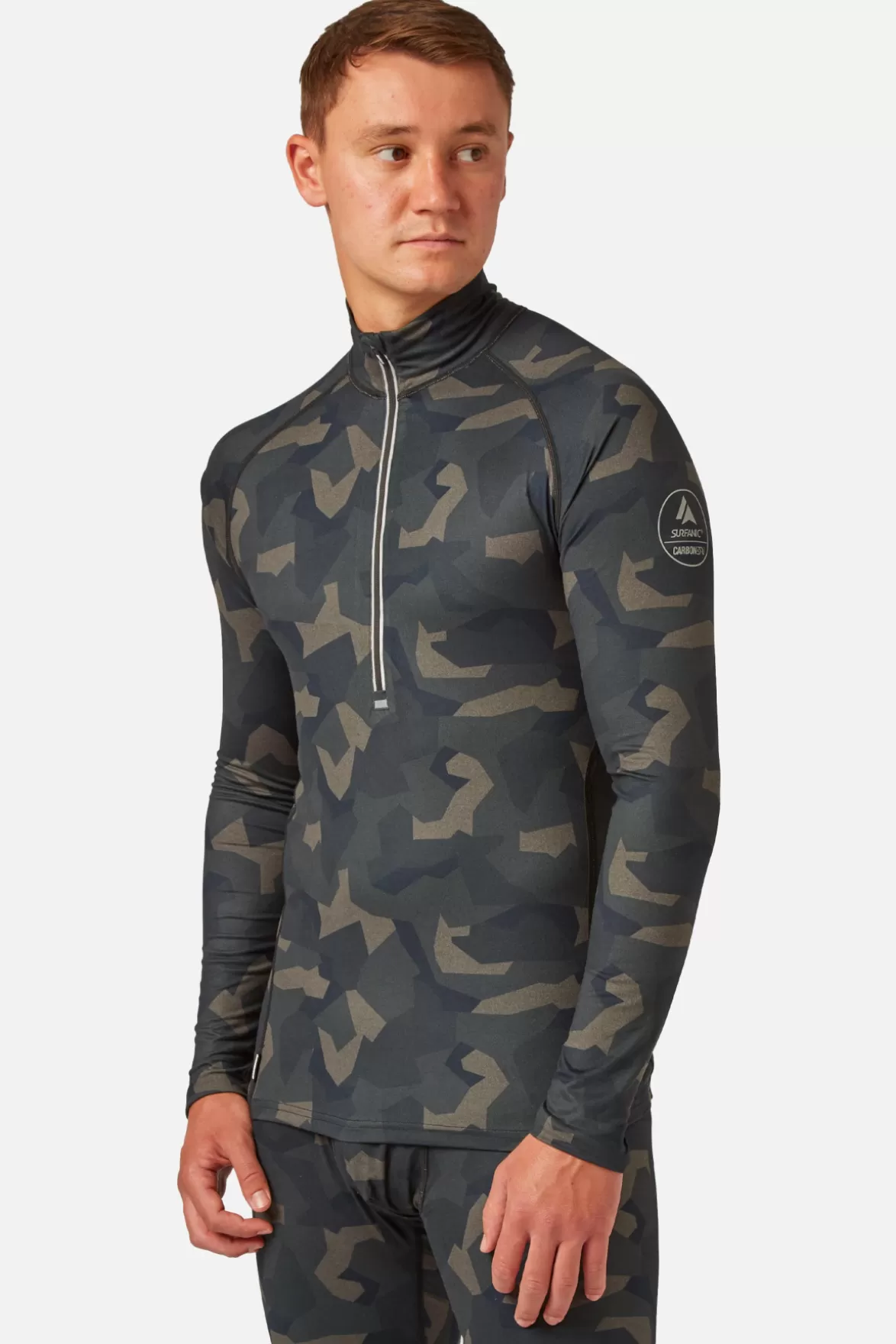 * Base Layers< Bodyfit Limited Edition Zip Neck Forest Geo Camo