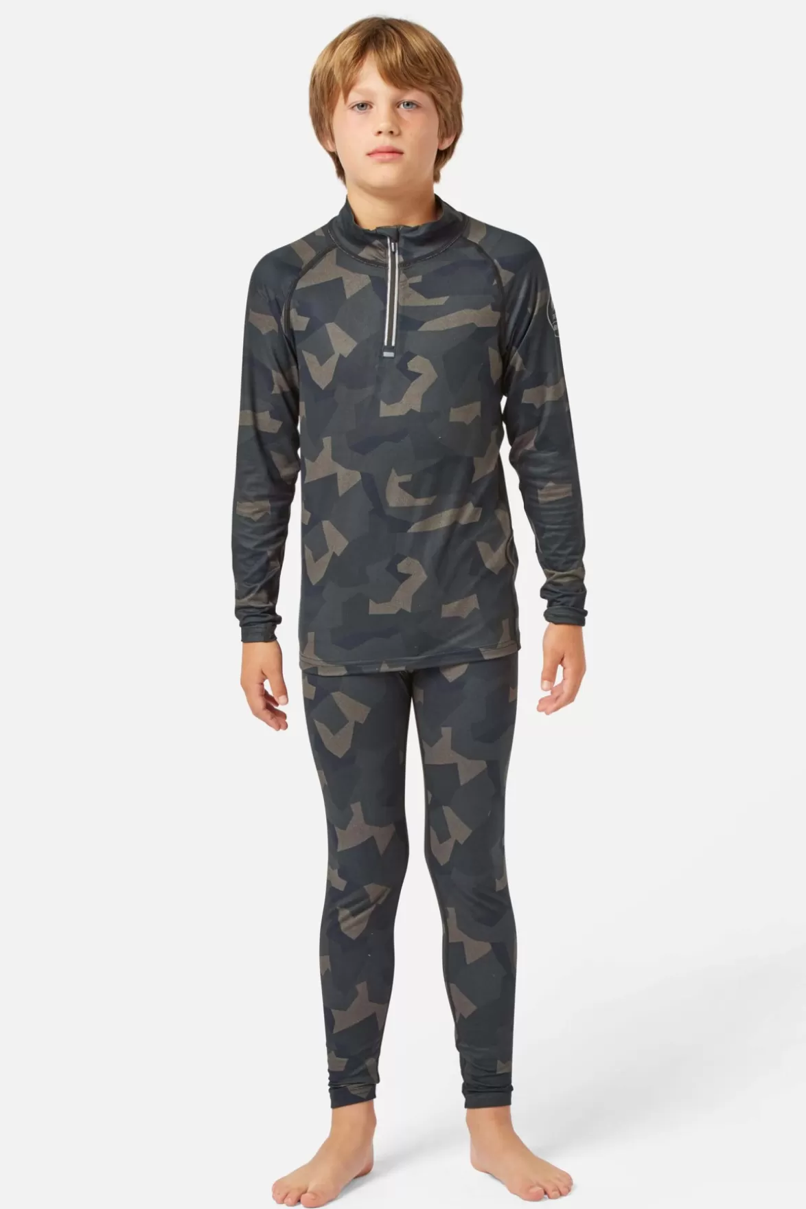 * Base Layers< Bodyfit Limited Edition Zip Neck Forest Geo Camo