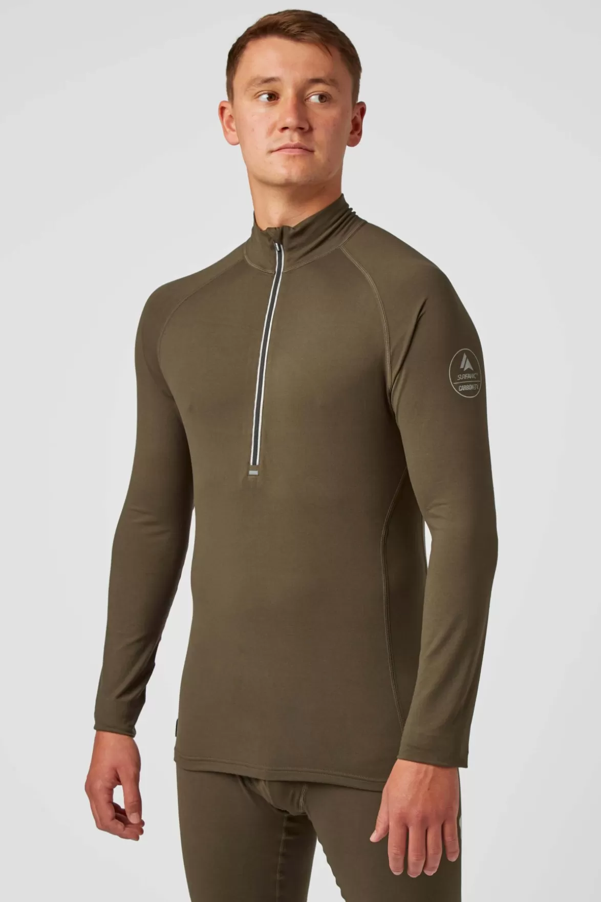 * Base Layers< Bodyfit Zip Neck Dark Khaki