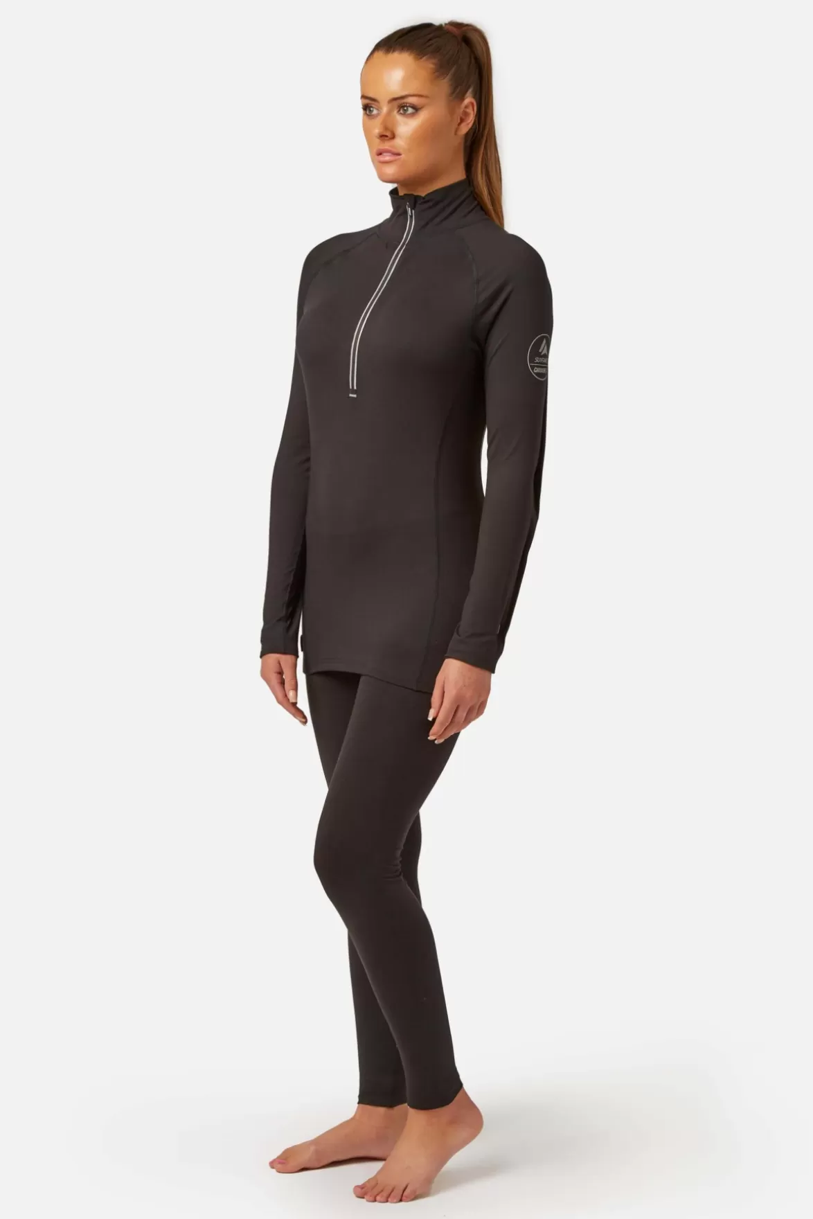 * Base Layers< Carbondri Cozy Zip Neck Black