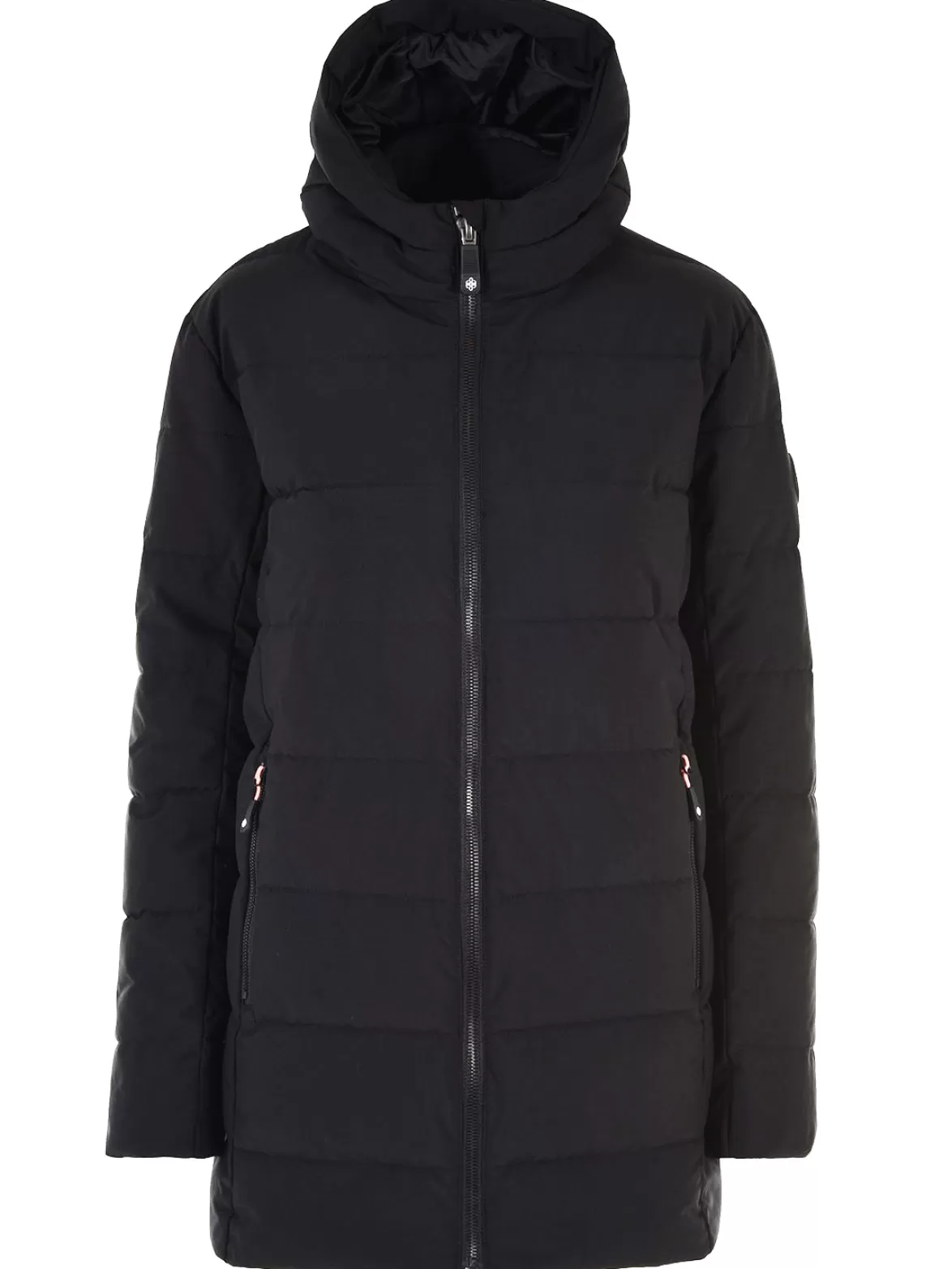 * Insulated & Down Fill Jackets< Confetti Longline Faux Down Jacket Black