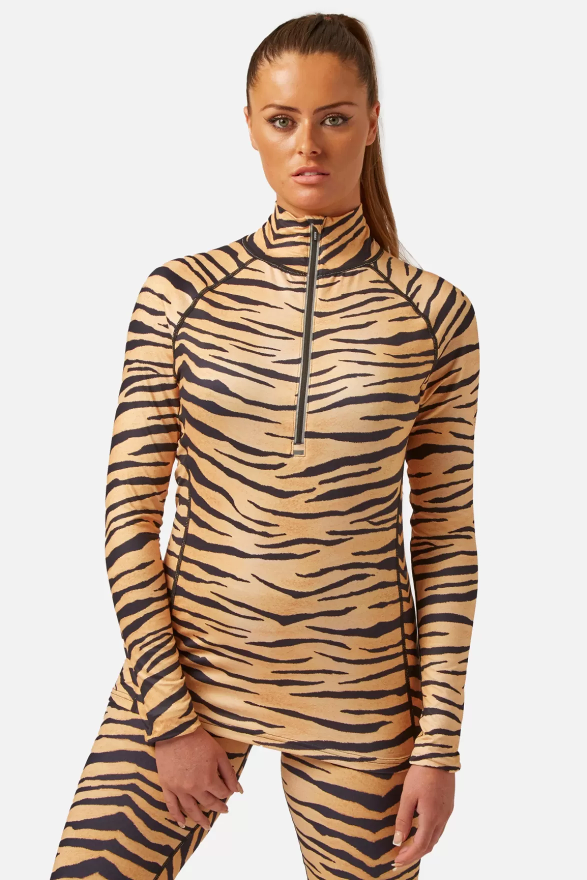 * Base Layers< Cozy Limited Edition Zip Neck Tiger