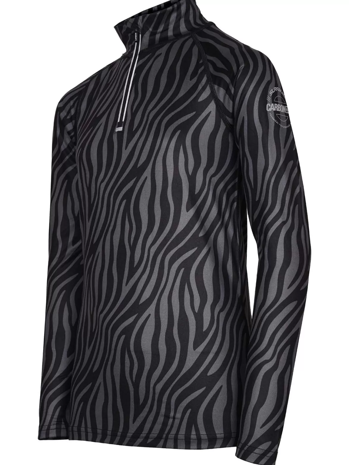 * Base Layers< Cozy Limited Edition Zip Neck Black Zebra