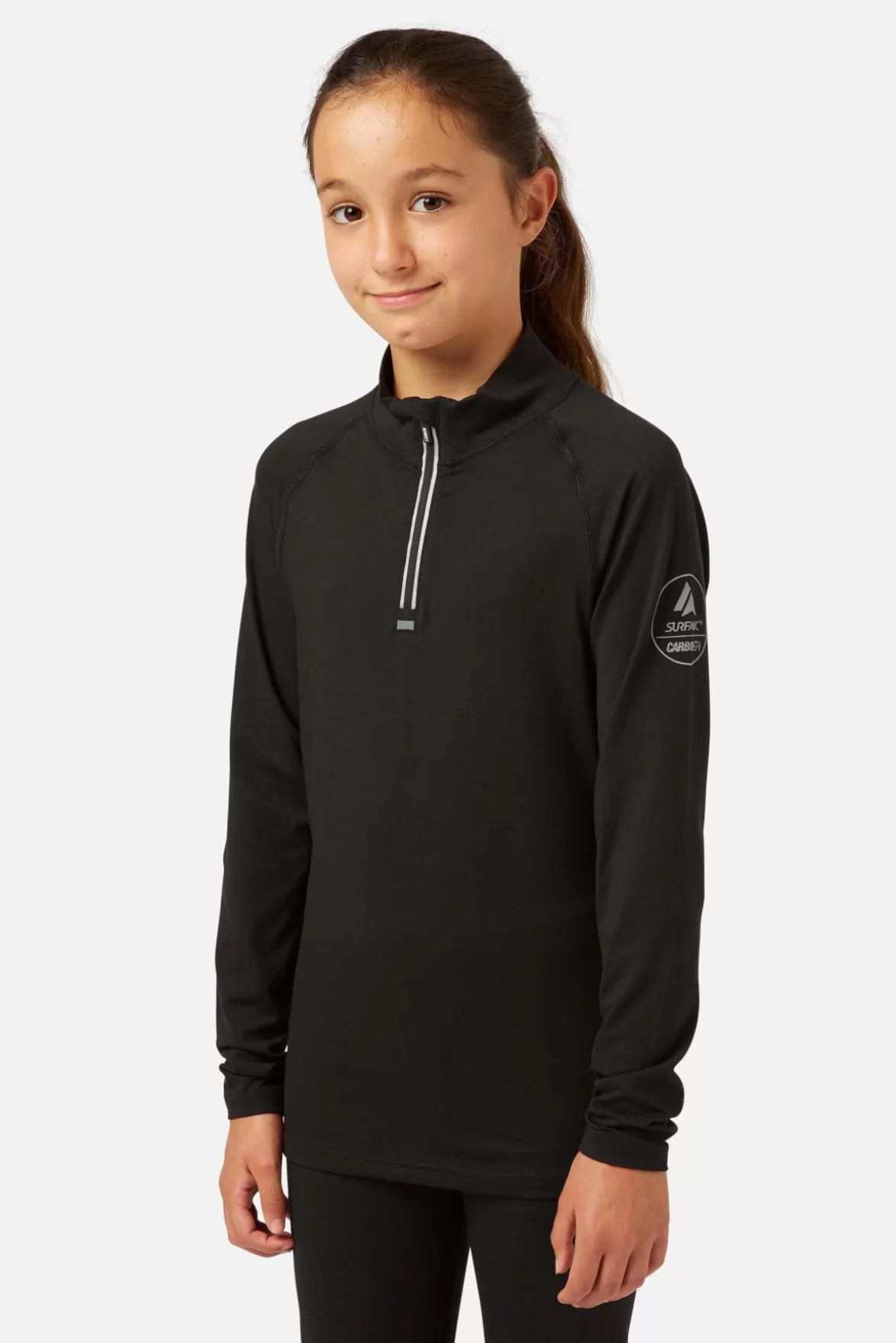 * Base Layers< Cozy Zip Neck Black