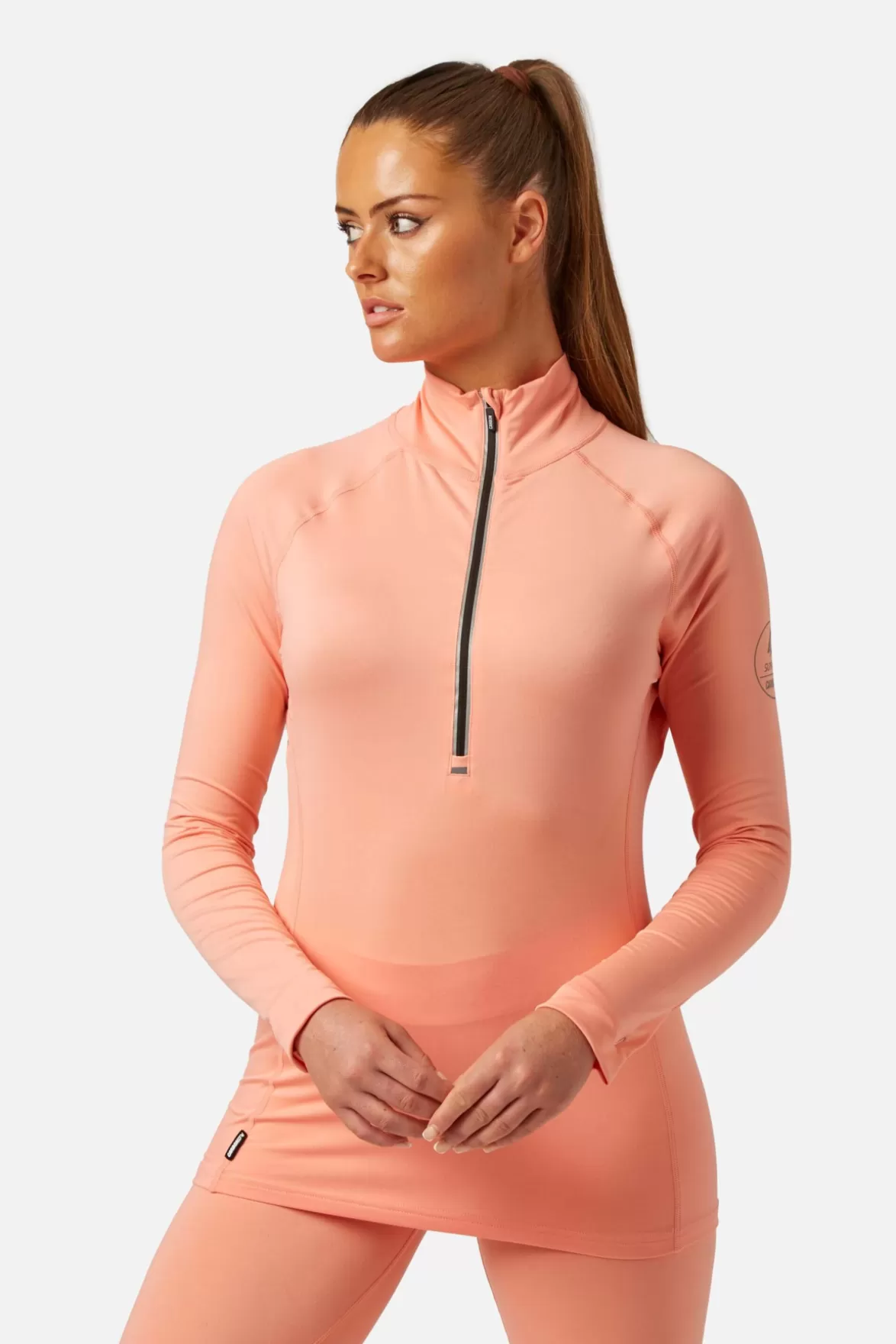 * Base Layers< Cozy Zip Neck Dusty Pink