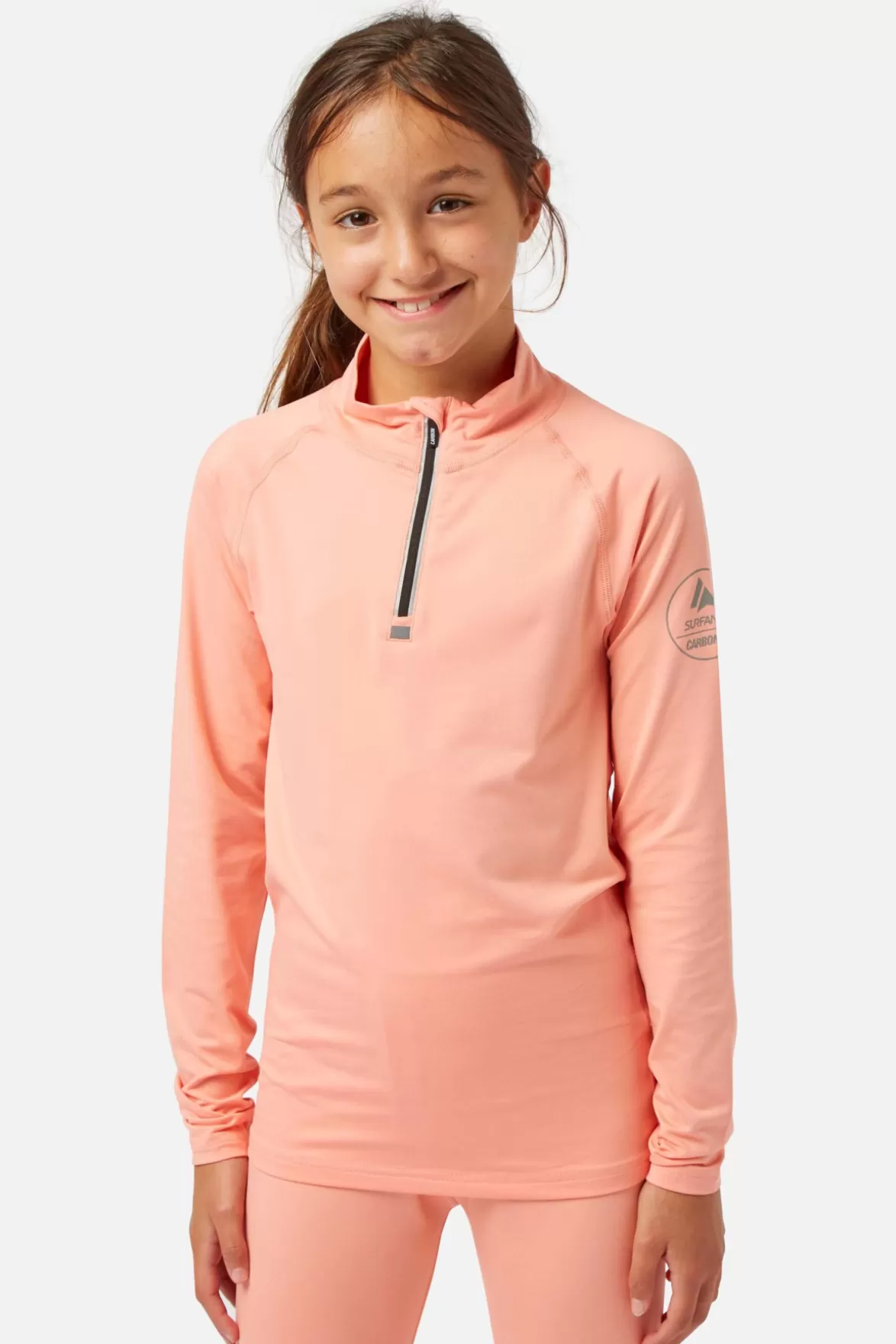 * Base Layers< Cozy Zip Neck Dusty Pink