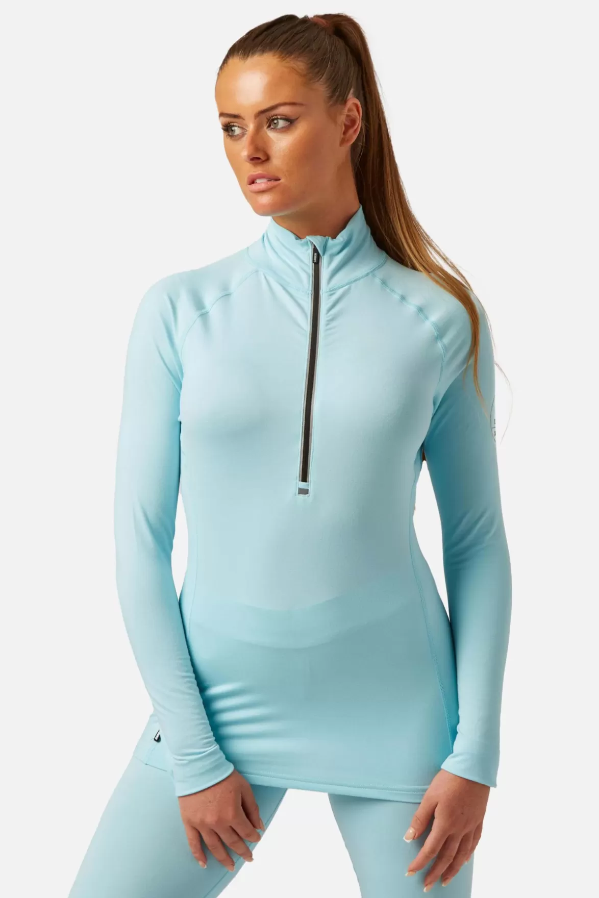 * Base Layers< Cozy Zip Neck Clearwater Blue