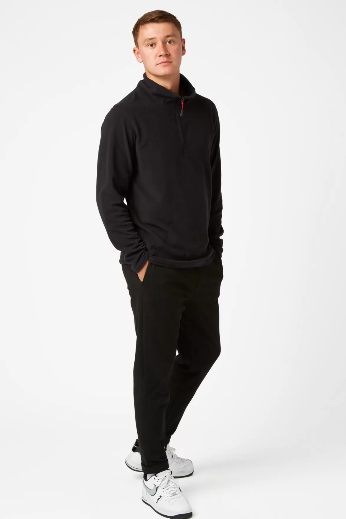 * Fleeces< Recycled Thermal Zip Micro Fleece Black