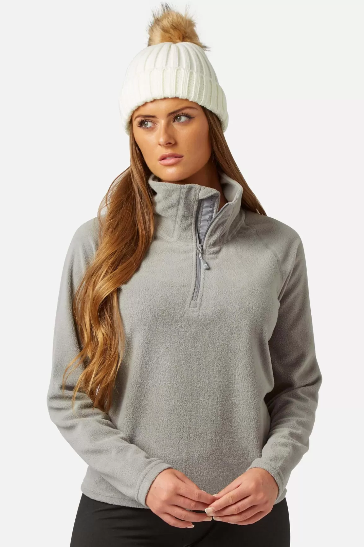 * Fleeces< Recycled Warm Zip Micro Fleece Dove Grey