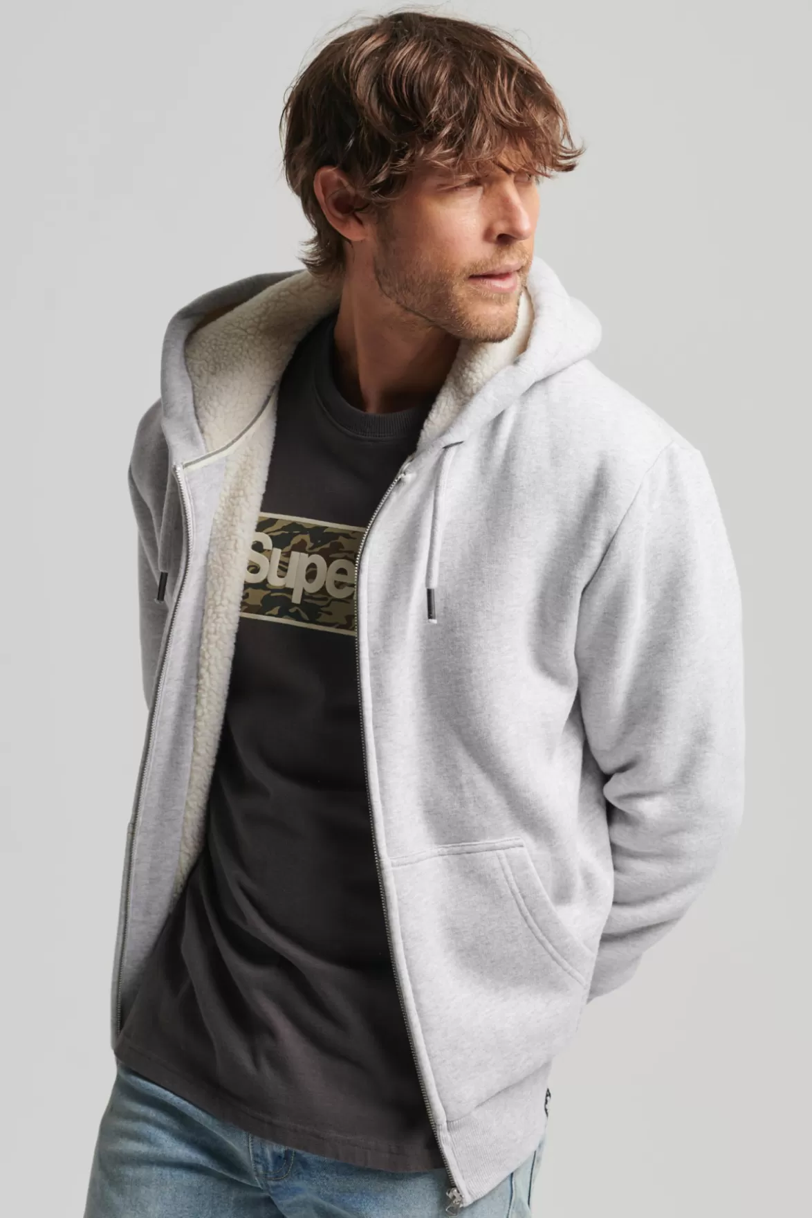 Superdry Hoodies< Borg Lined Zip Hood