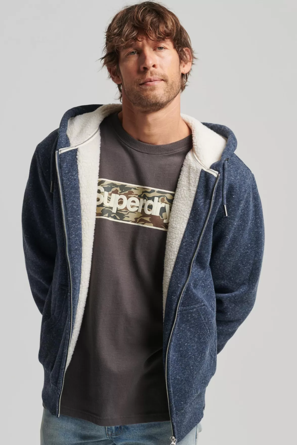 Superdry Hoodies< Borg Lined Zip Hood