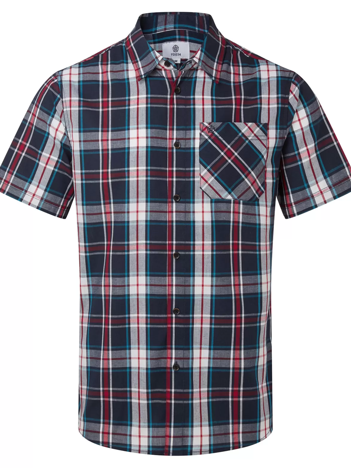 Tog24 Shirts< Foster Check Shirt Turquoise 18-4432Tc