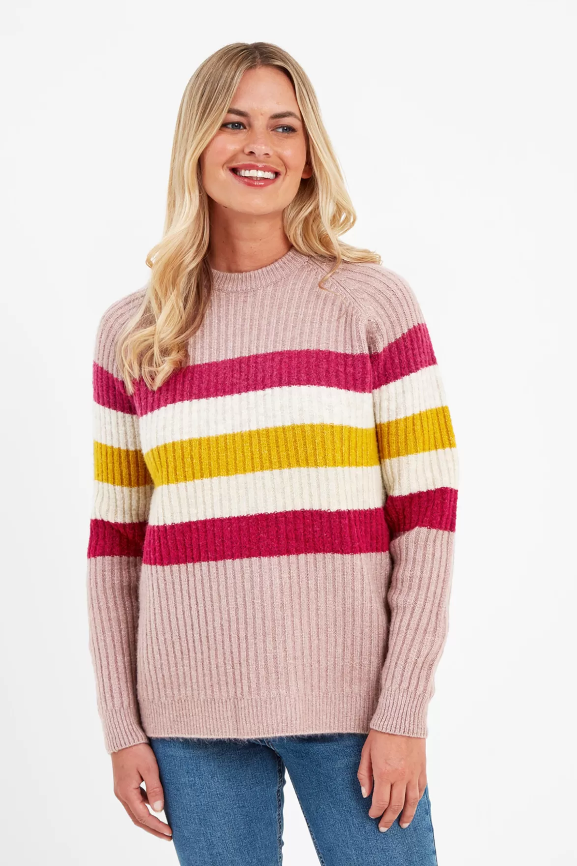 Tog24 Knitwear & Jumpers< Janine Striped Crew Neck Jumper