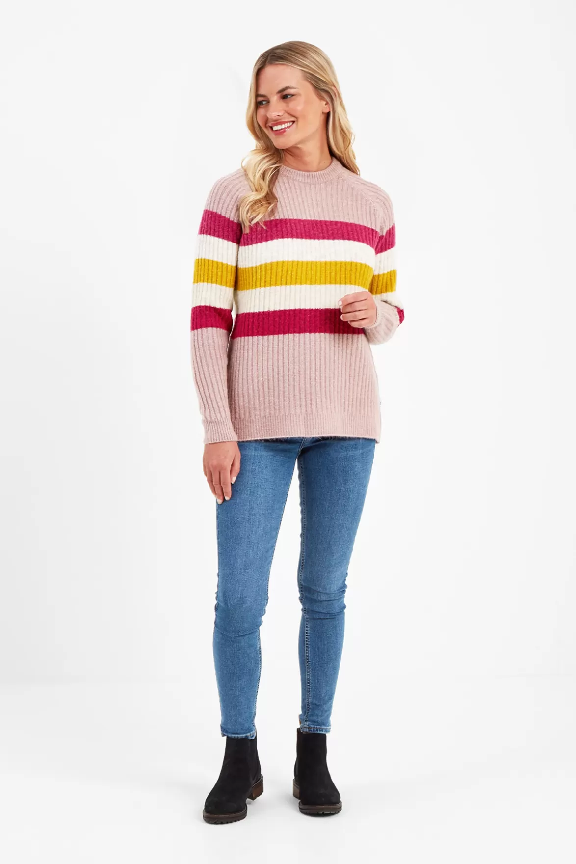 Tog24 Knitwear & Jumpers< Janine Striped Crew Neck Jumper