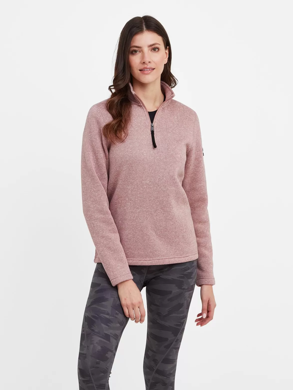 Tog24 Fleeces< Pearson Knitlook Fleece Zipneck Faded Pink