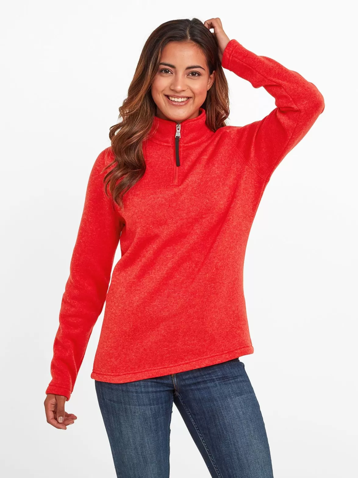 Tog24 Fleeces< Pearson Knitlook Fleece Zipneck Dark Coral