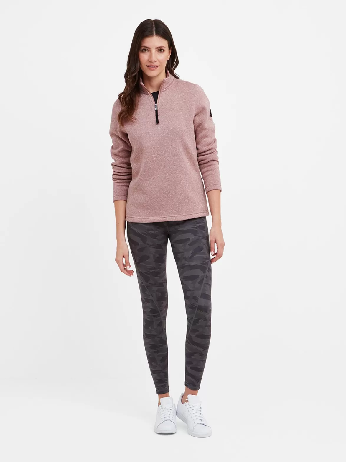 Tog24 Fleeces< Pearson Knitlook Fleece Zipneck Faded Pink