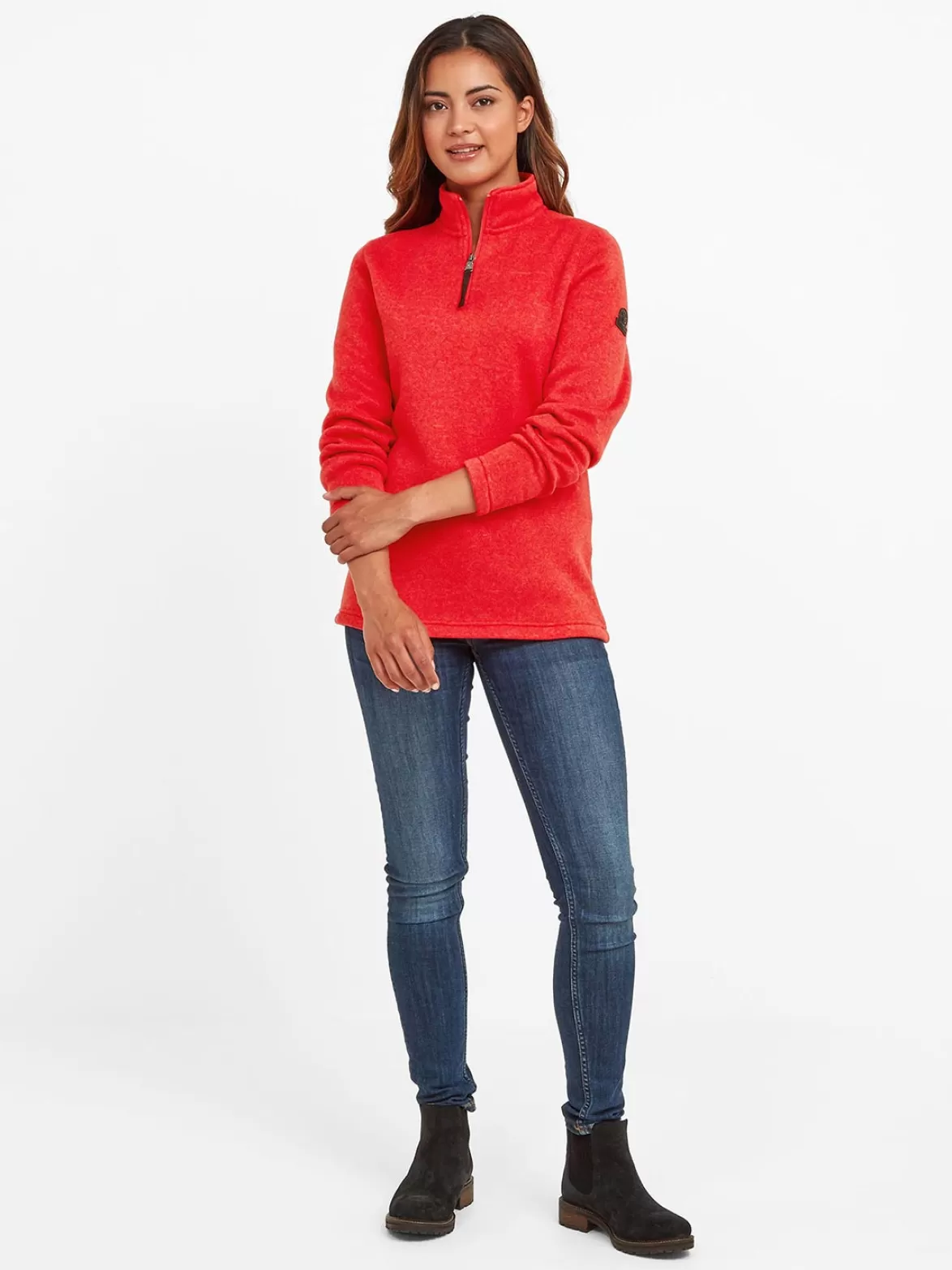 Tog24 Fleeces< Pearson Knitlook Fleece Zipneck Dark Coral