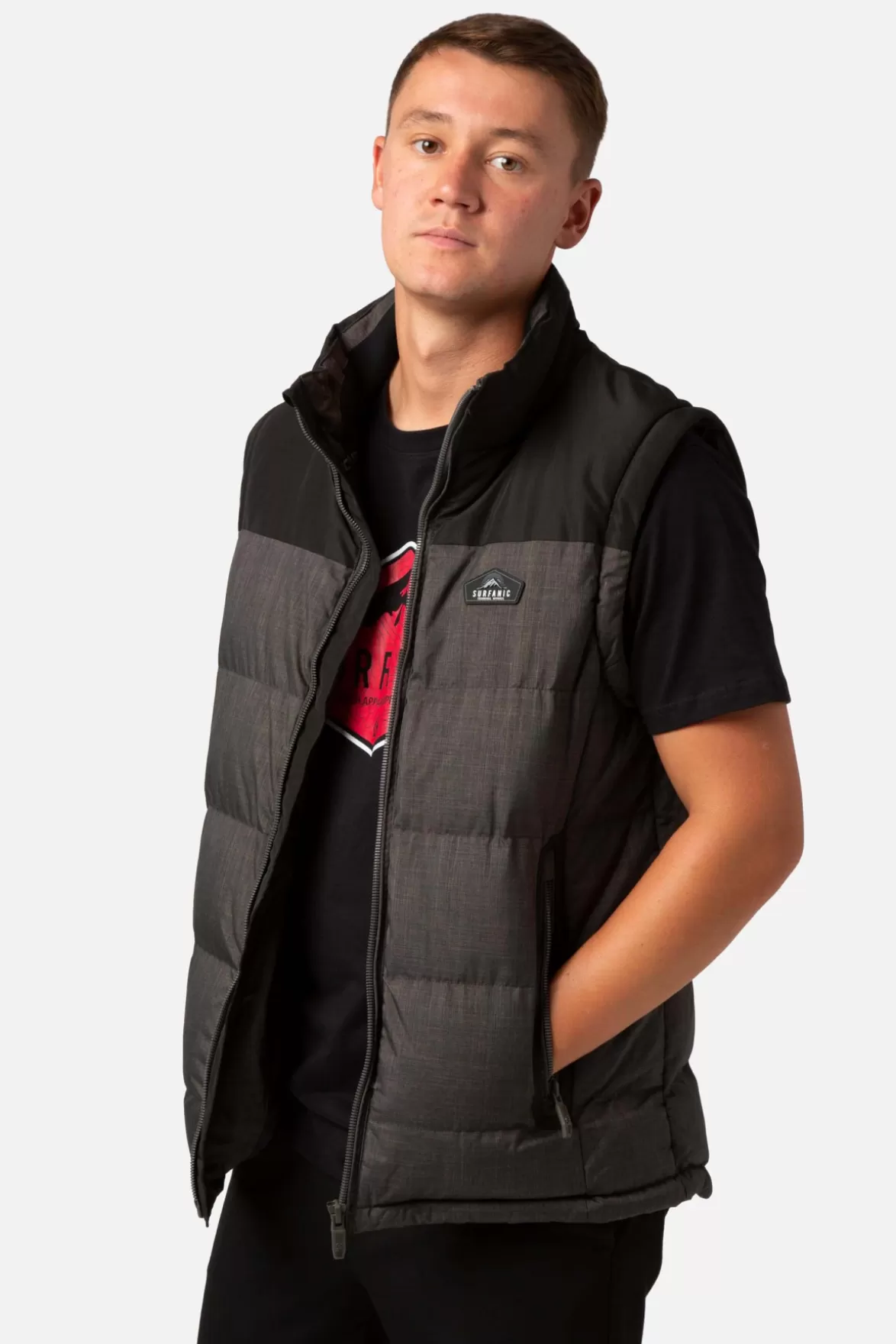 * Vests & Gilets< Trapper Mens Gilet Dark Khaki