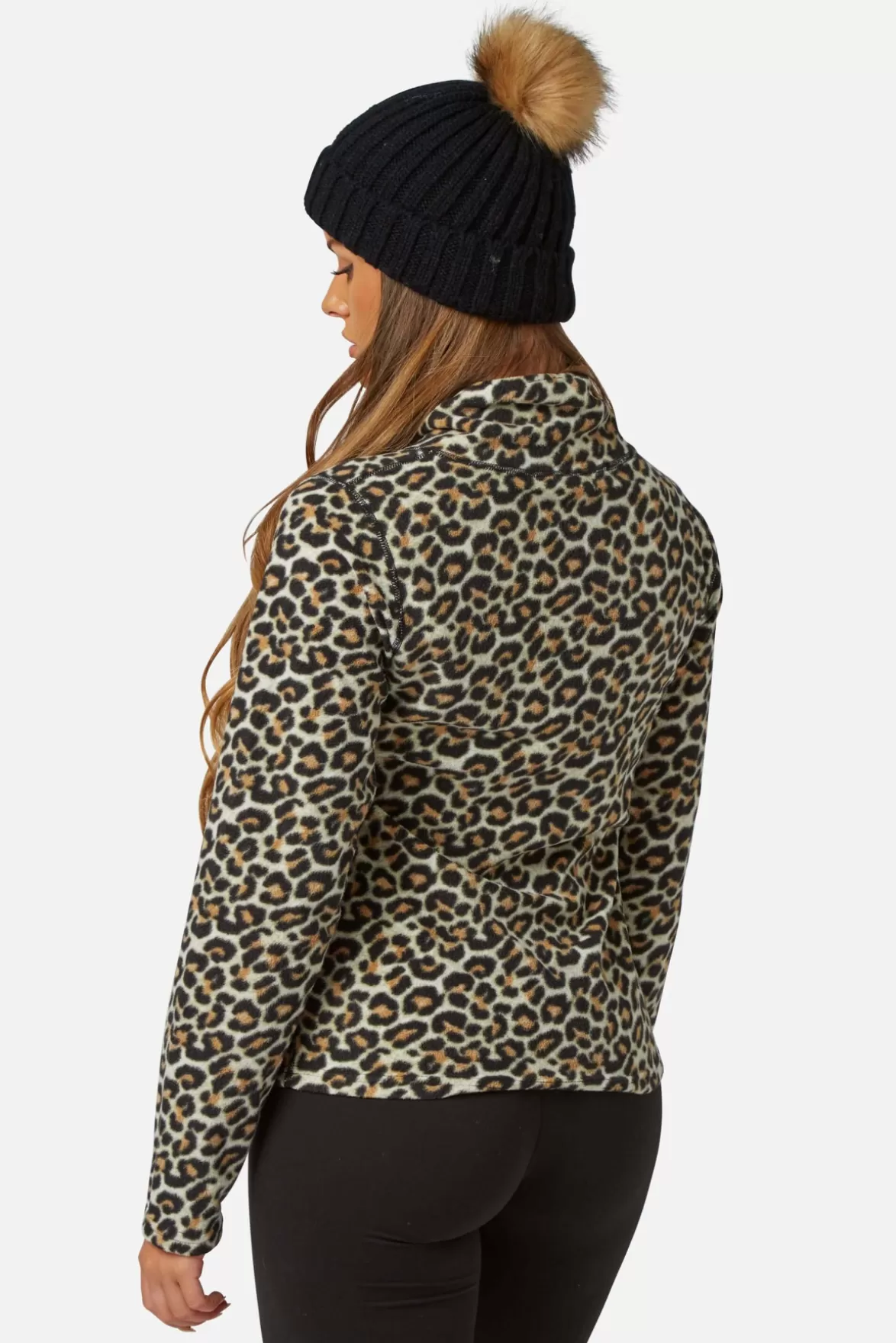 * Fleeces< Warm Zip Micro Fleece Leopard